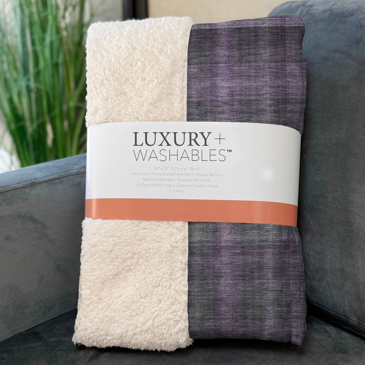 Calm Mirage Purple Washable Indoor-Outdoor Rug
