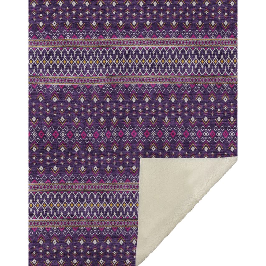 Lazy Rivers Purple Washable Indoor-Outdoor Rug