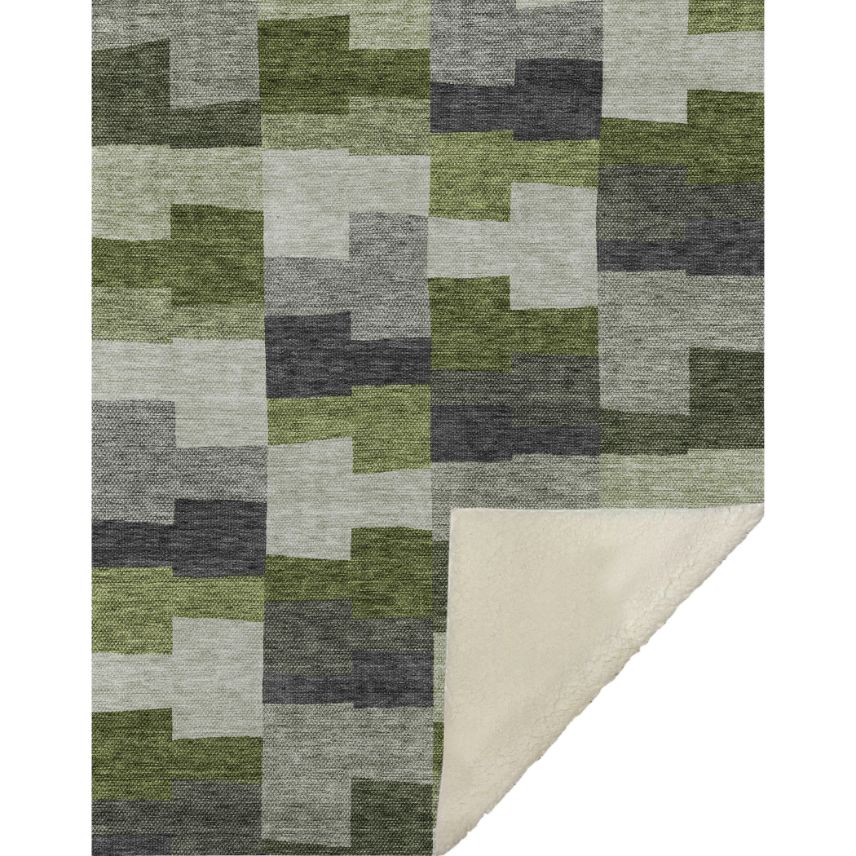 Flowing Harmony Green Washable Indoor-Outdoor Rug