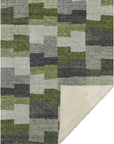 Flowing Harmony Green Washable Indoor-Outdoor Rug