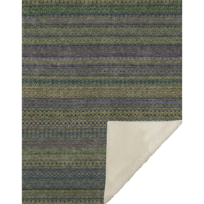 Stripes Olive Washable Indoor-Outdoor Rug