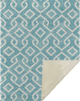 Offset Stripes Teal Washable Indoor-Outdoor Rug