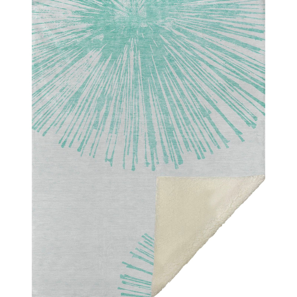 Circles Teal Washable Indoor-Outdoor Rug
