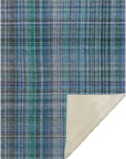 Plaid Teal Washable Indoor-Outdoor Rug