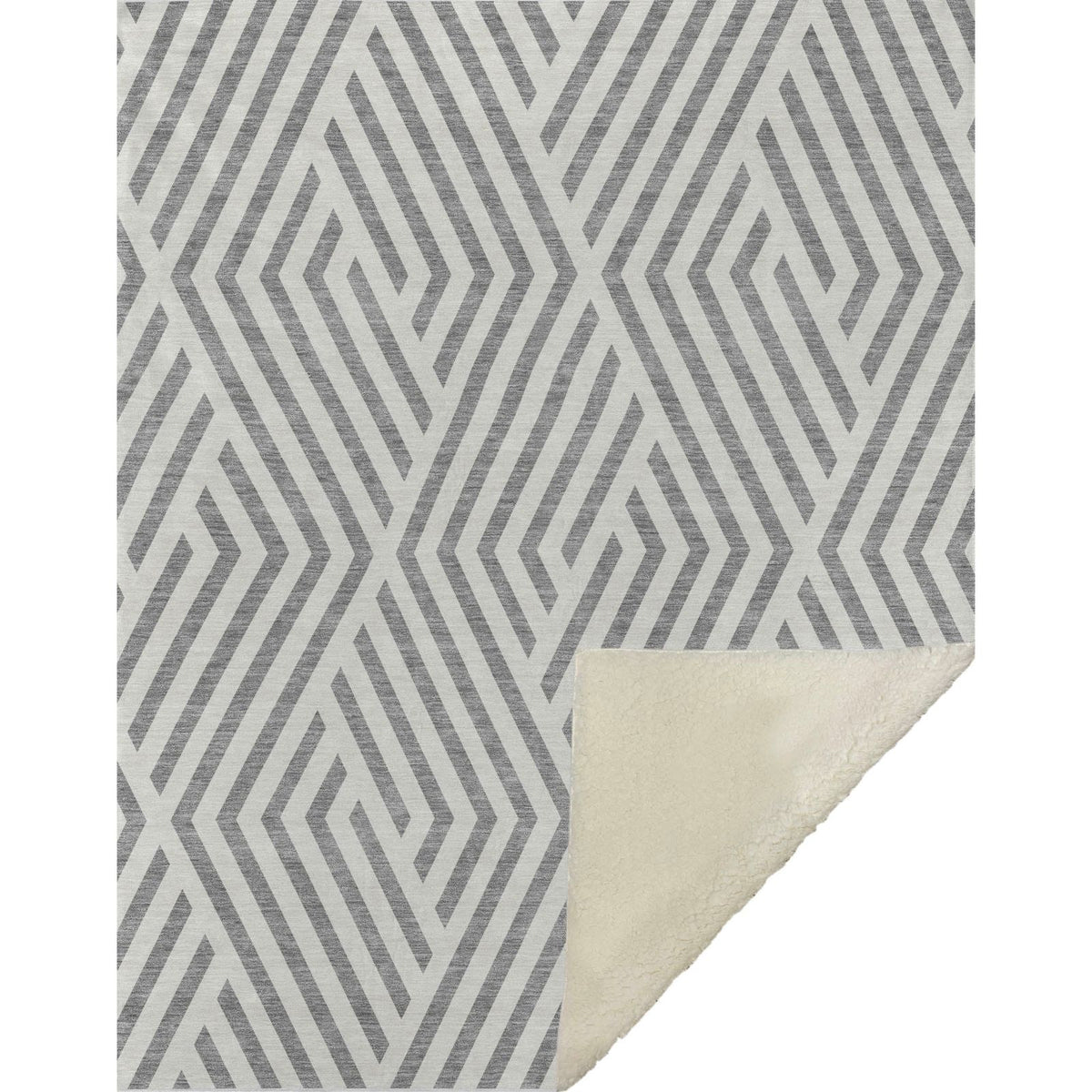 Geometric Grey Washable Indoor-Outdoor Rug
