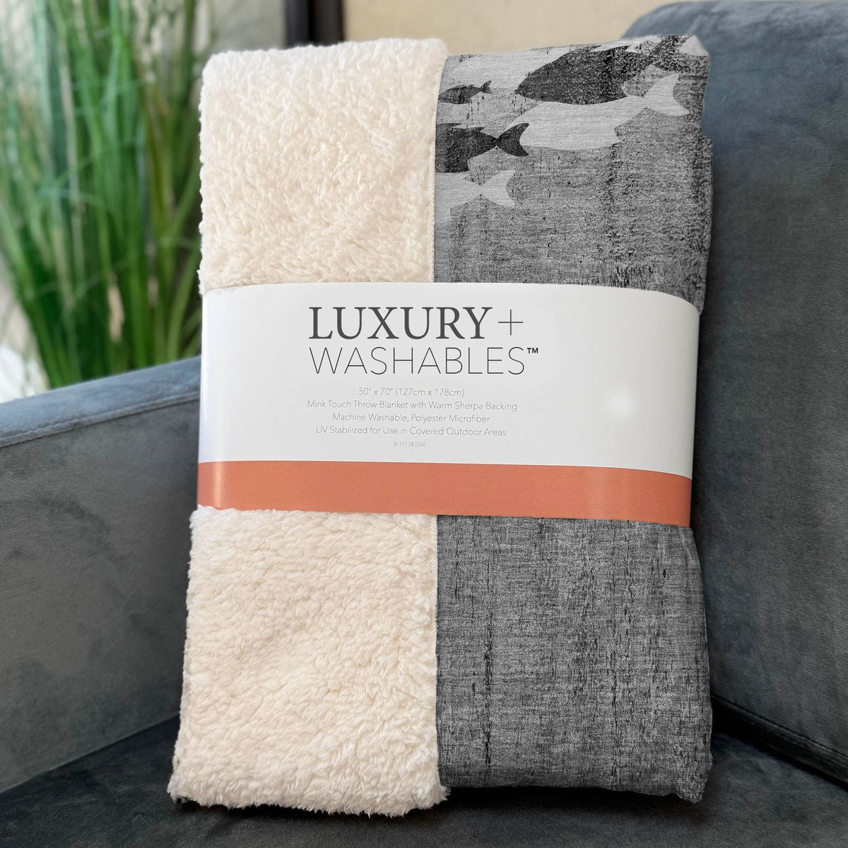 Nautical Grey Washable Indoor-Outdoor Rug