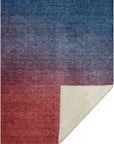 Quiet Current Blue Washable Indoor-Outdoor Rug