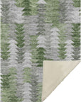 Angled Checks Green Washable Indoor-Outdoor Rug
