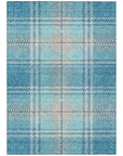 Spiral Whispers Teal Washable Indoor-Outdoor Rug