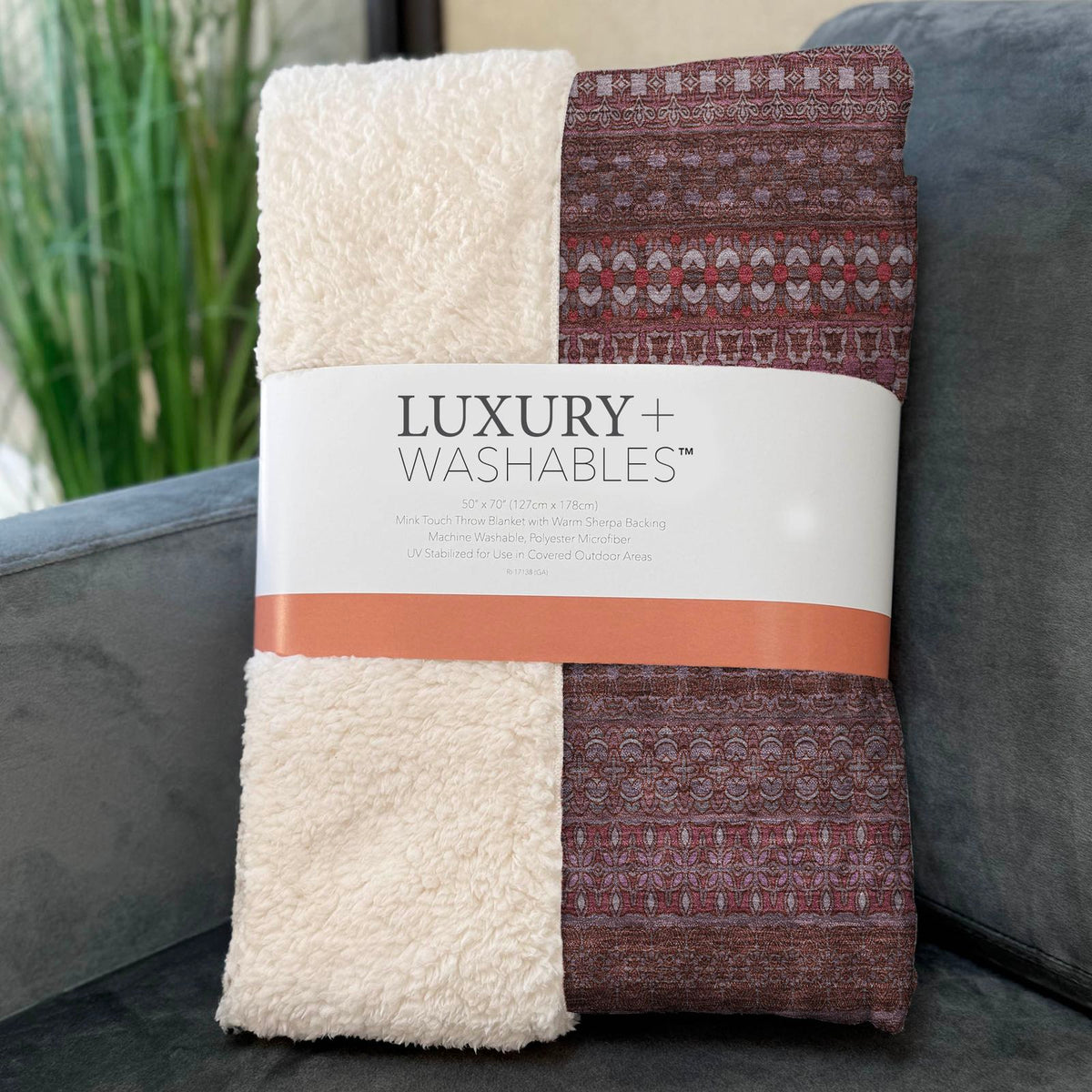 Stripes Red Washable Indoor-Outdoor Rug