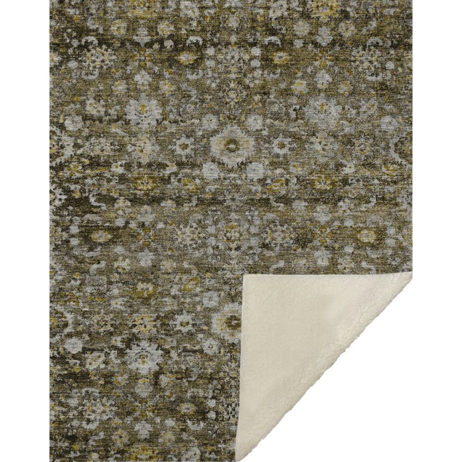 Ocean Ripples Mocha Washable Indoor-Outdoor Rug