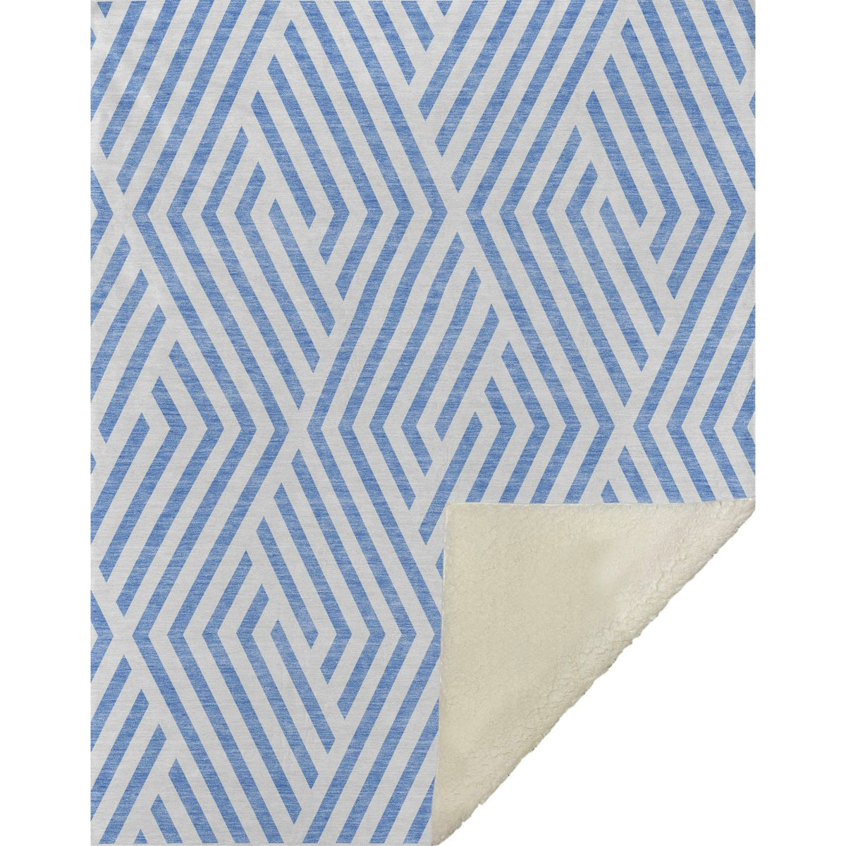 Geometric Blue Washable Indoor-Outdoor Rug