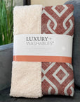 Offset Stripes Burgundy Washable Indoor-Outdoor Rug