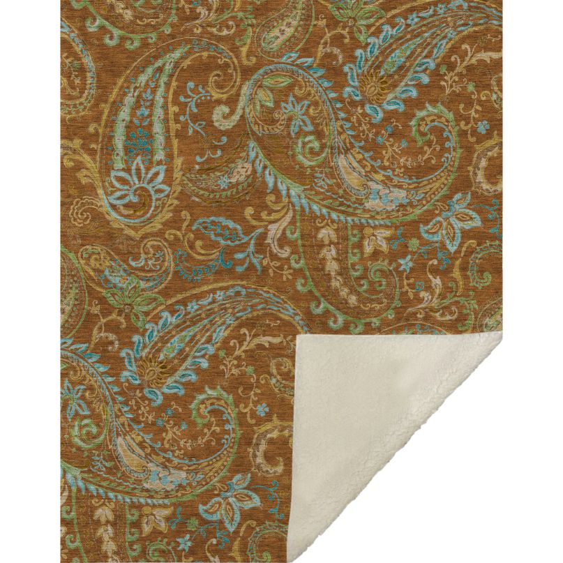 Paisley Paprika Washable Indoor-Outdoor Rug