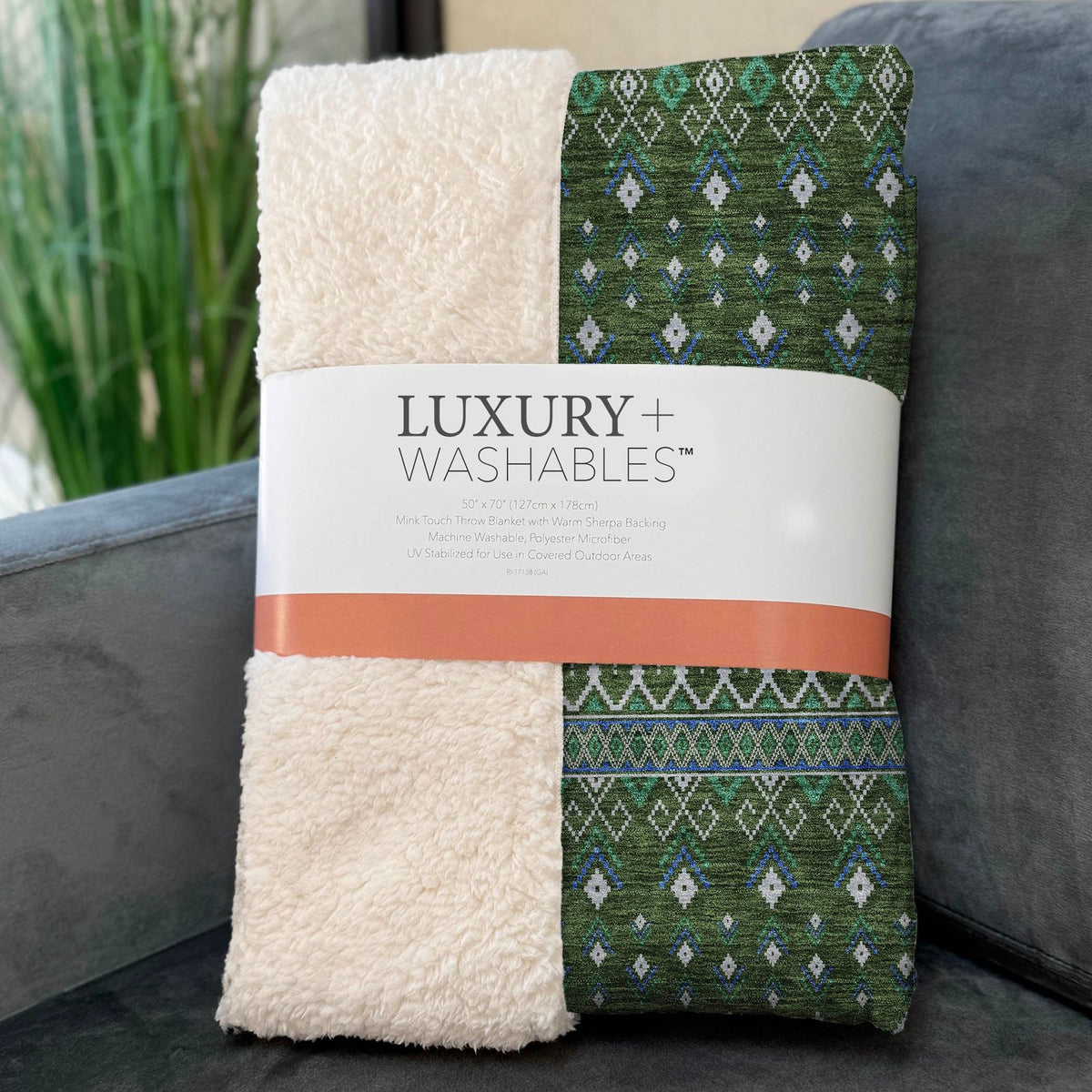Lazy Rivers Olive Washable Indoor-Outdoor Rug