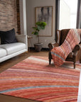 Waves Terracotta Indoor-Outdoor with Matching Throw -- terracotta