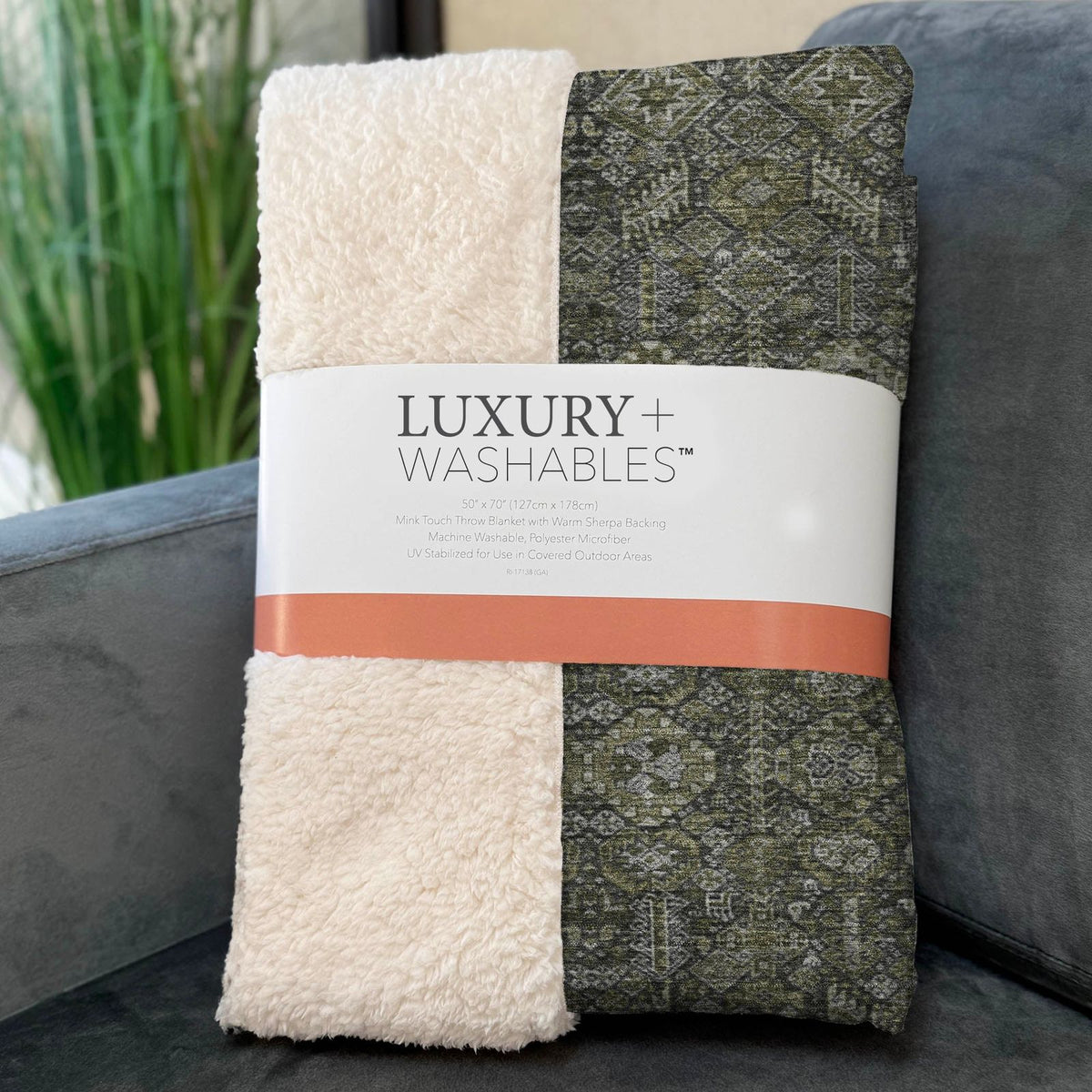 Bohemian Taupe Washable Indoor-Outdoor Rug