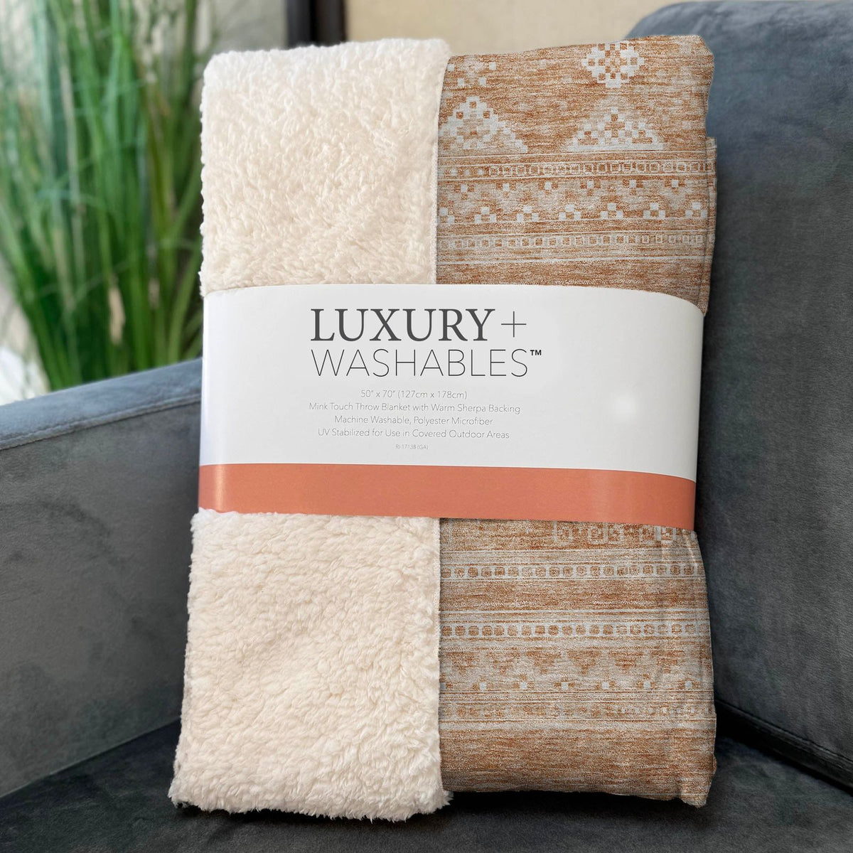 Southwest Copper Washable Indoor-Outdoor Rug