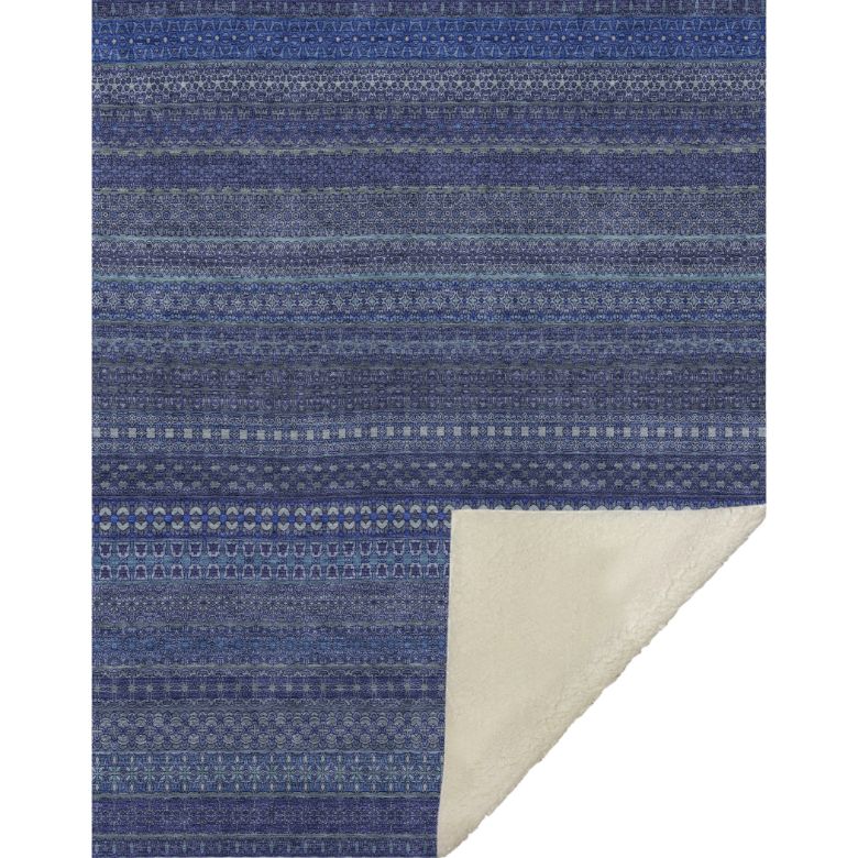 Stripes Navy Washable Indoor-Outdoor Rug