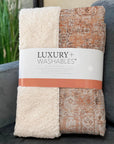Parallel Bands Salmon Washable Indoor-Outdoor Rug