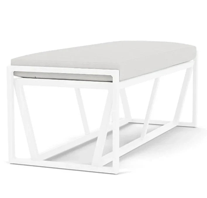Lloyd Flanders Summit Aluminum Frame Outdoor Loveseat Ottoman
