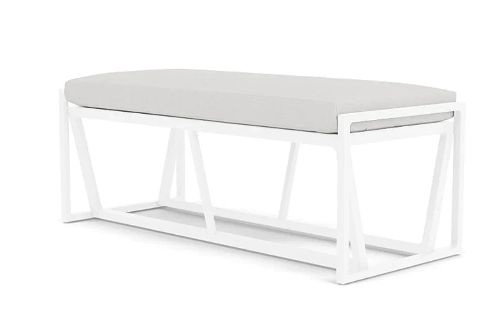 Lloyd Flanders Summit Aluminum Frame Outdoor Loveseat Ottoman