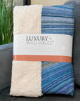 Waves Blue Washable Indoor-Outdoor Rug