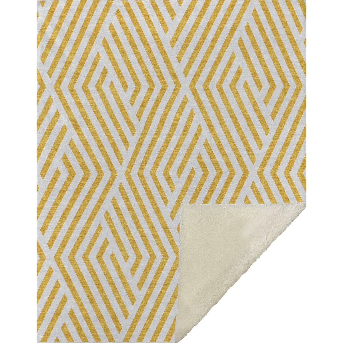 Geometric Yellow Washable Indoor-Outdoor Rug