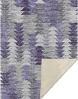 Angled Checks Purple Washable Indoor-Outdoor Rug