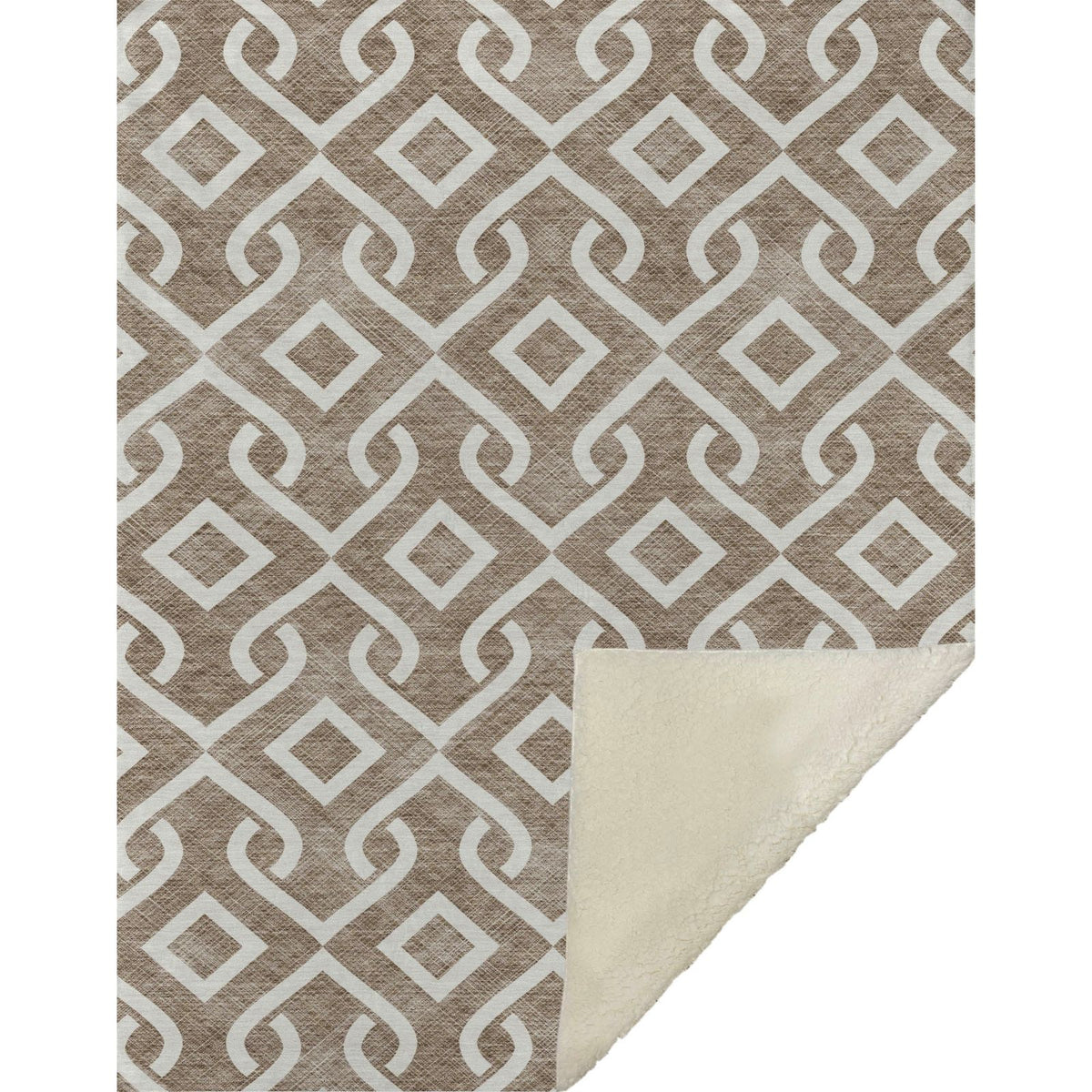 Offset Stripes Brown Washable Indoor-Outdoor Rug
