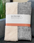 Parallel Bands Grey Washable Indoor-Outdoor Rug