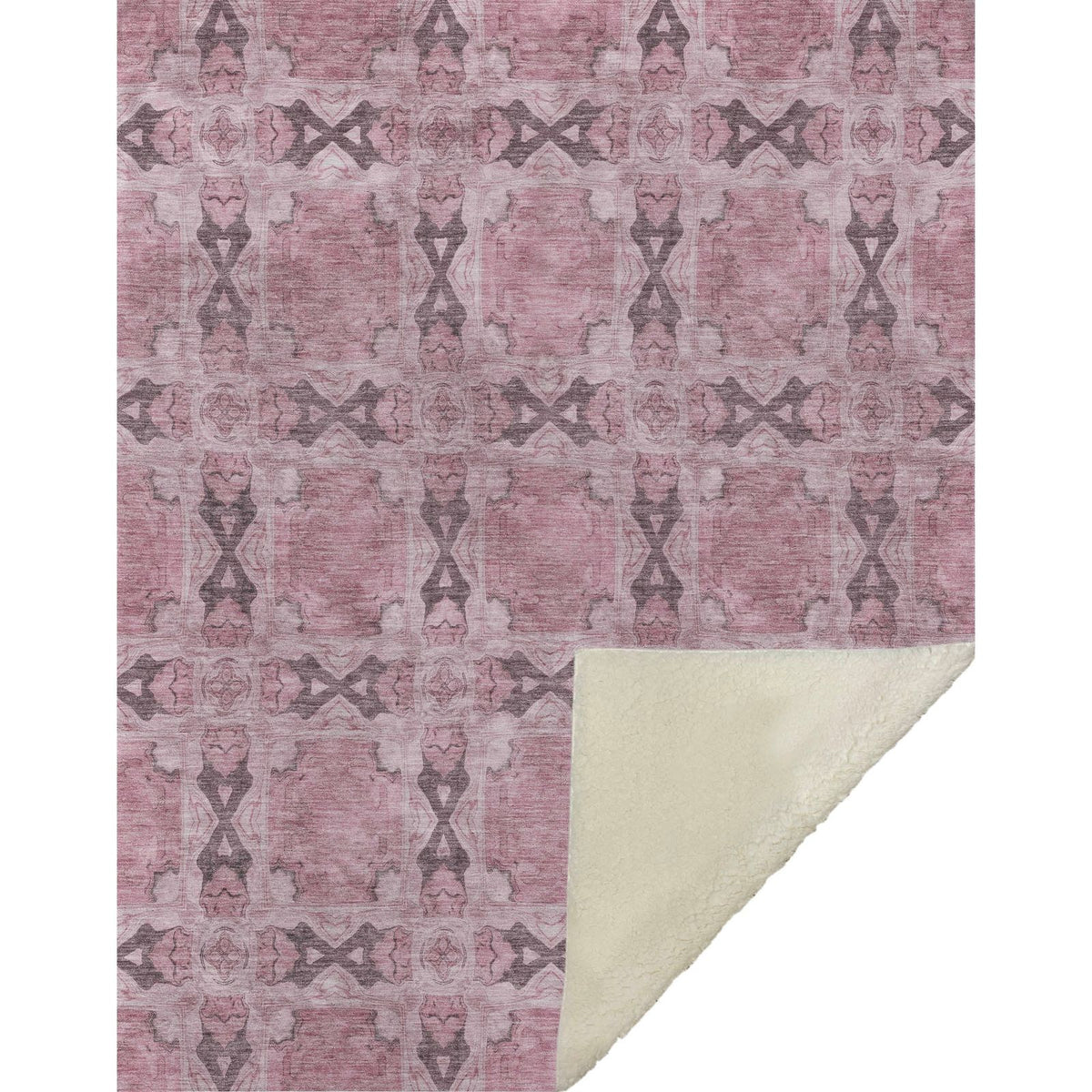 Panel Pink Washable Indoor-Outdoor Rug