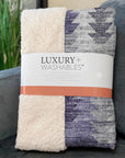 Angled Checks Purple Washable Indoor-Outdoor Rug