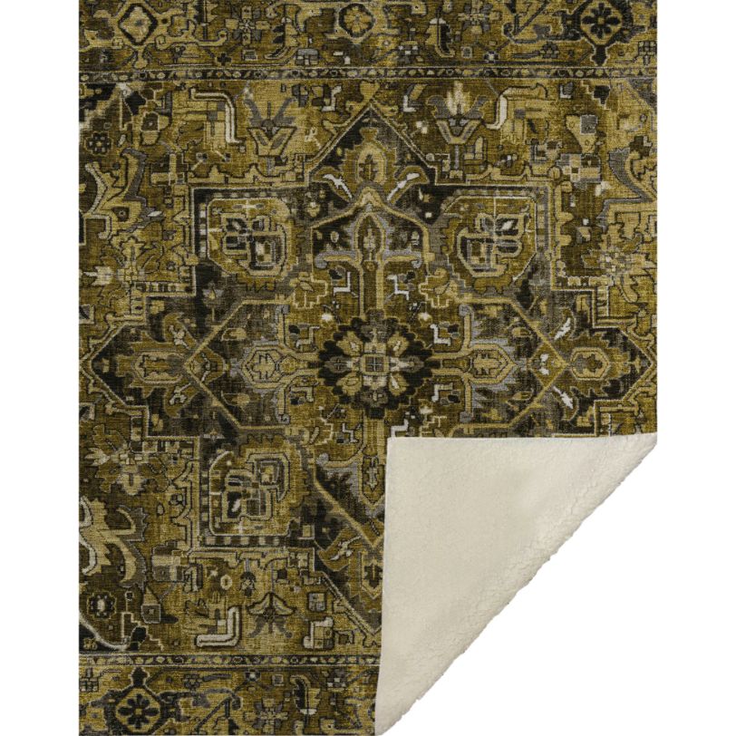 Oriental Brown Washable Indoor-Outdoor Rug