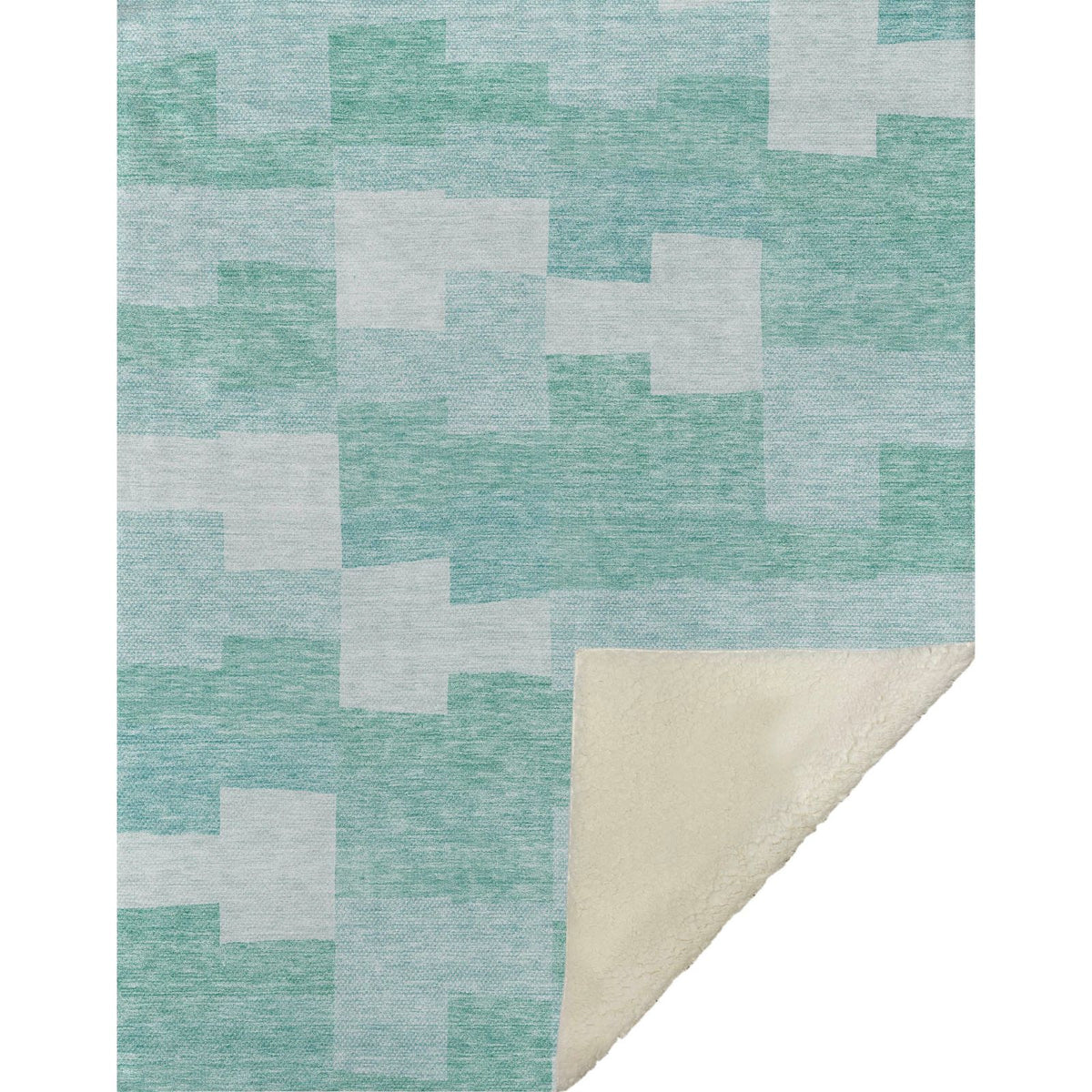 Flowing Harmony Teal Washable Indoor-Outdoor Rug