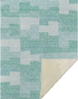 Flowing Harmony Teal Washable Indoor-Outdoor Rug
