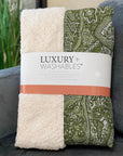 Woven Blocks Green Washable Indoor-Outdoor Rug