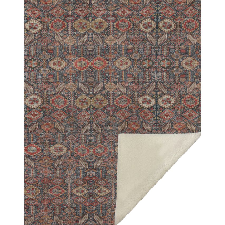 Bohemian Red Washable Indoor-Outdoor Rug