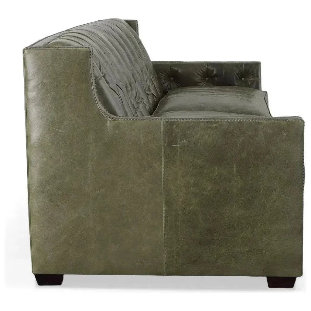 90 Green Leather Couch Henry Grain Leather - LOOMLAN - Uptown Sebastian - Sofas &amp; Loveseats