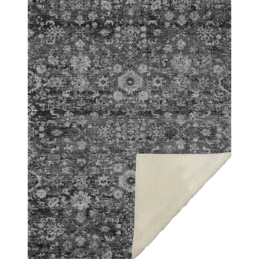 Ocean Ripples Grey Washable Indoor-Outdoor Rug