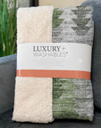 Angled Checks Green Washable Indoor-Outdoor Rug
