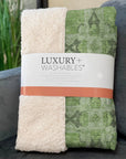 Panel Green Washable Indoor-Outdoor Rug