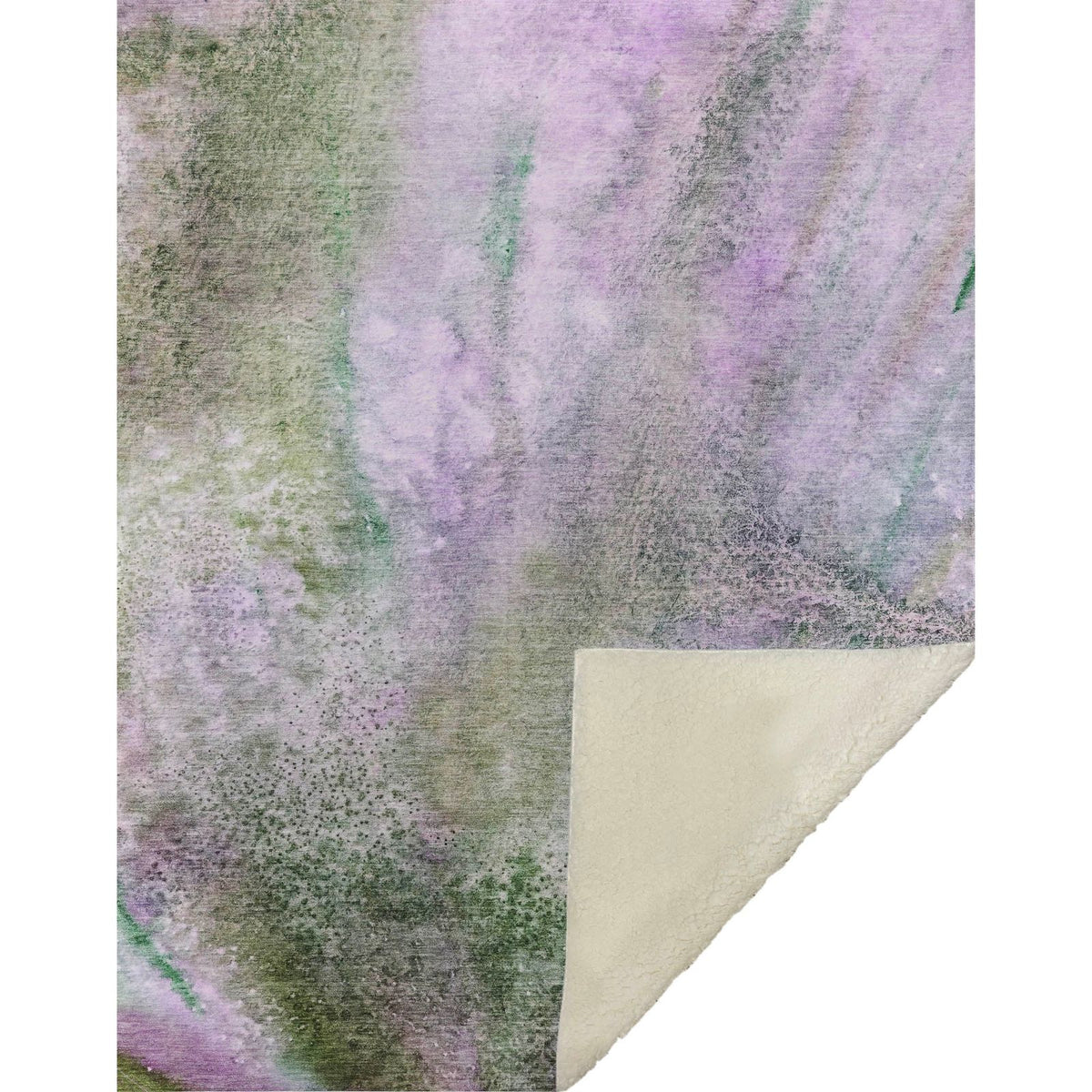 Watercolors Purple Washable Indoor-Outdoor Rug