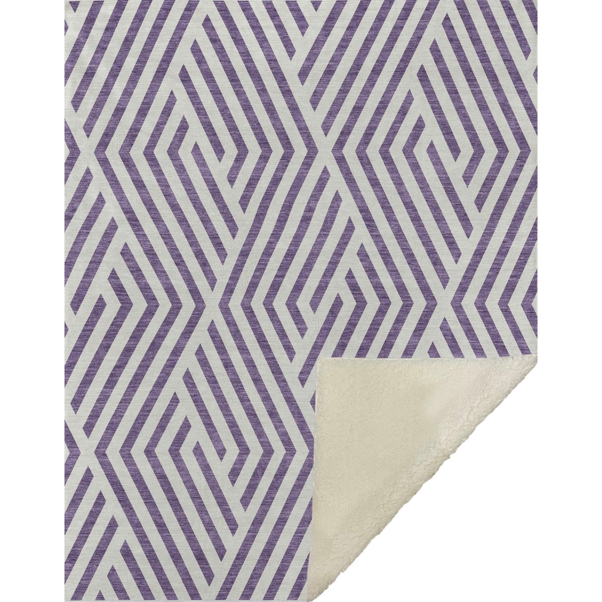 Geometric Purple Washable Indoor-Outdoor Rug