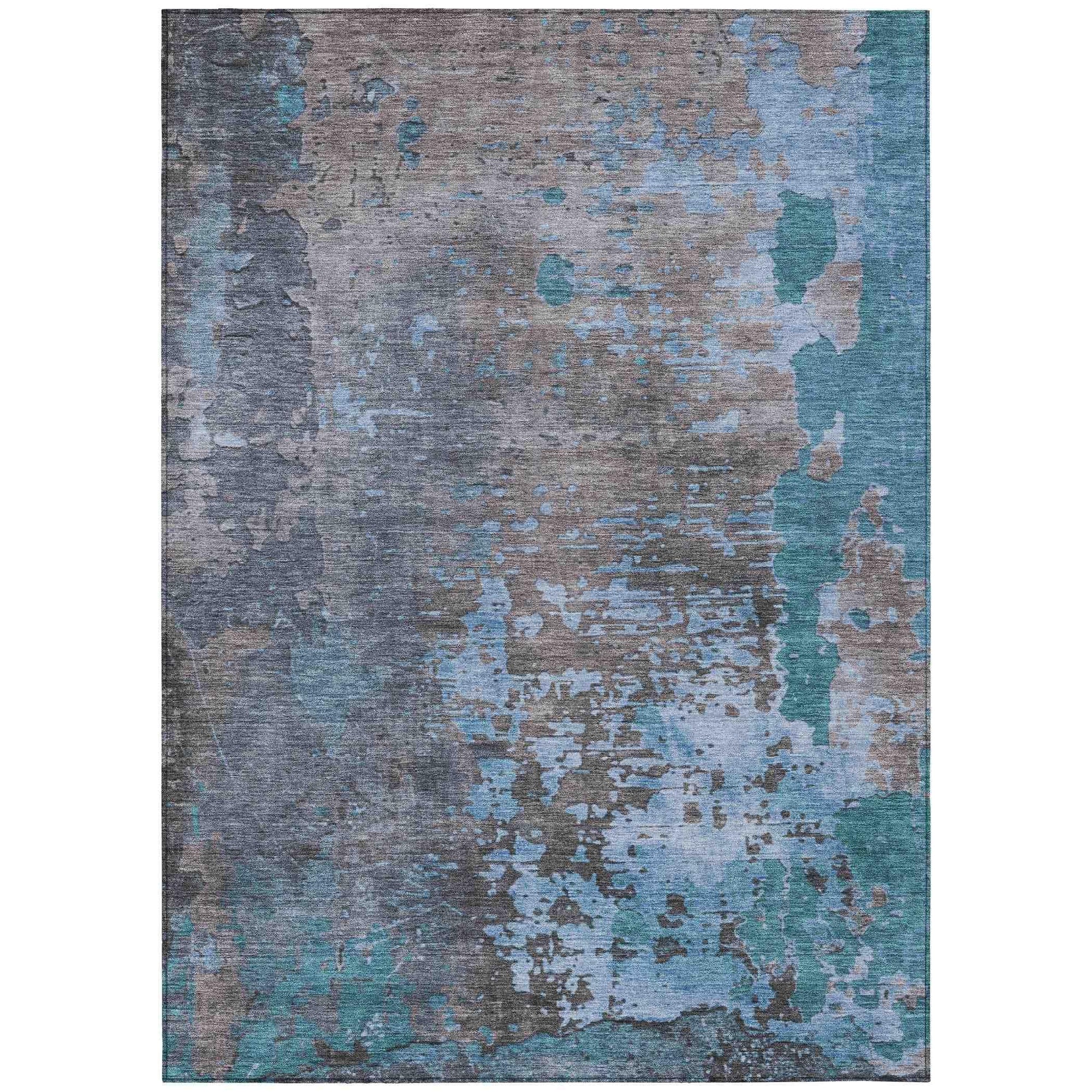 Addison Rugs Eloril Teal Washable Indoor-Outdoor Rug