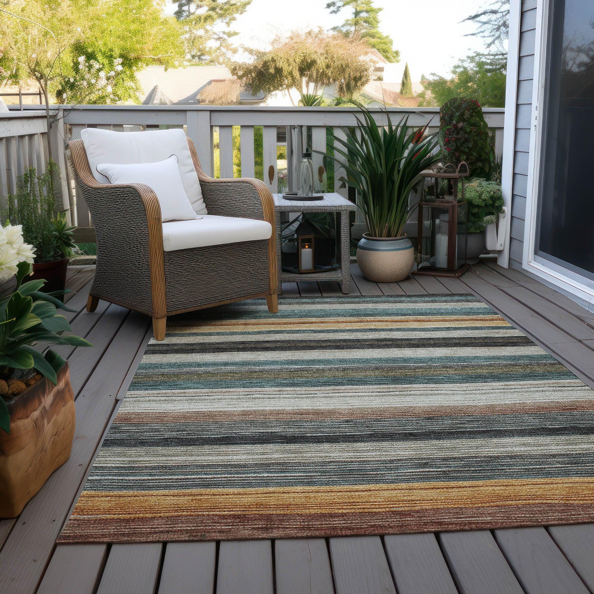 Addison Rugs Elyn Brown Washable Indoor-Outdoor Rug