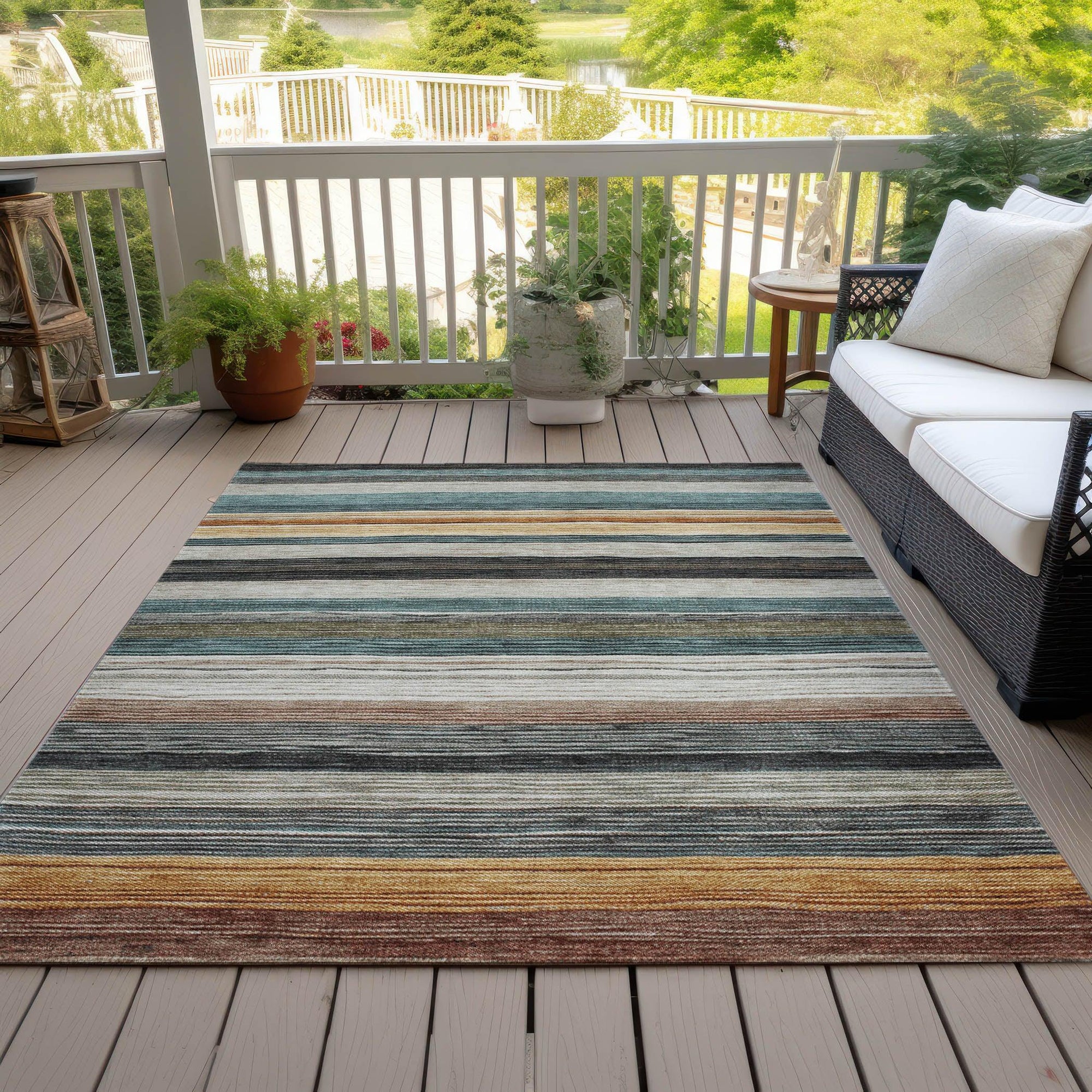 Addison Rugs Elyn Brown Washable Indoor-Outdoor Rug