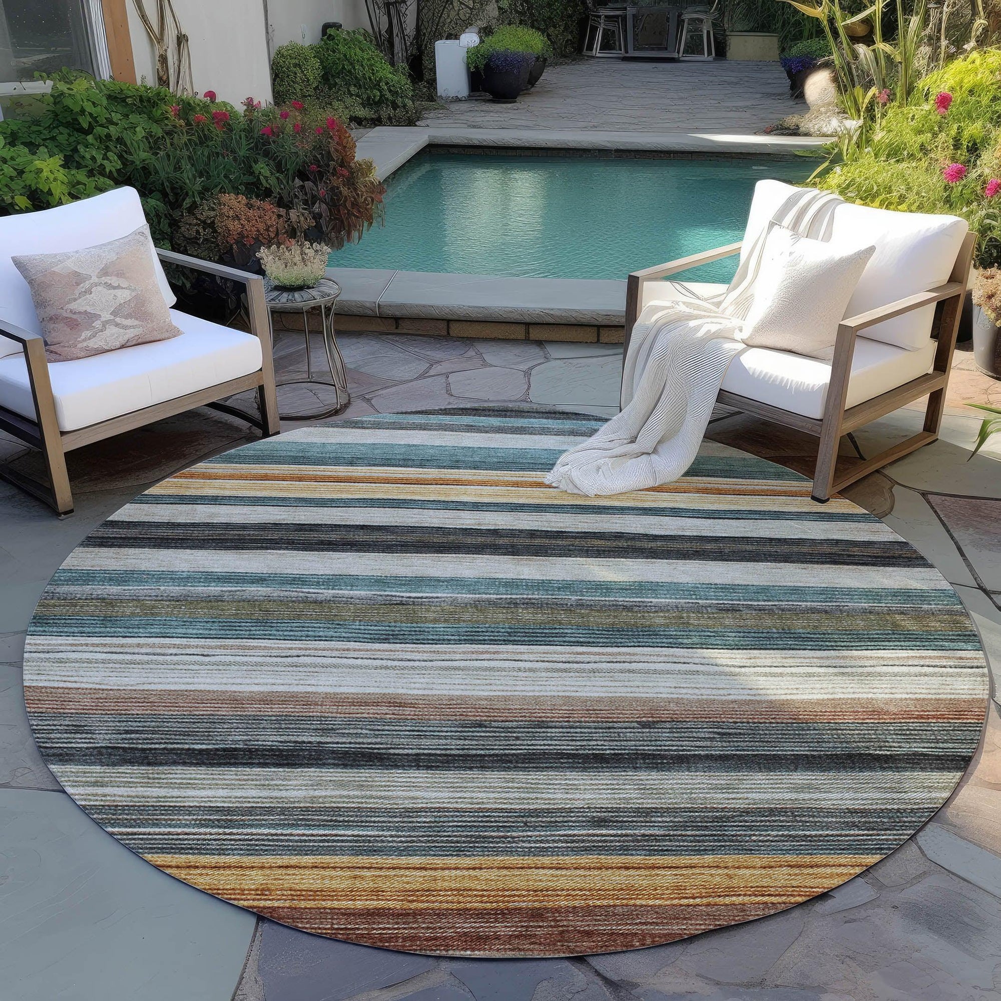 Addison Rugs Elyn Brown Washable Indoor-Outdoor Rug