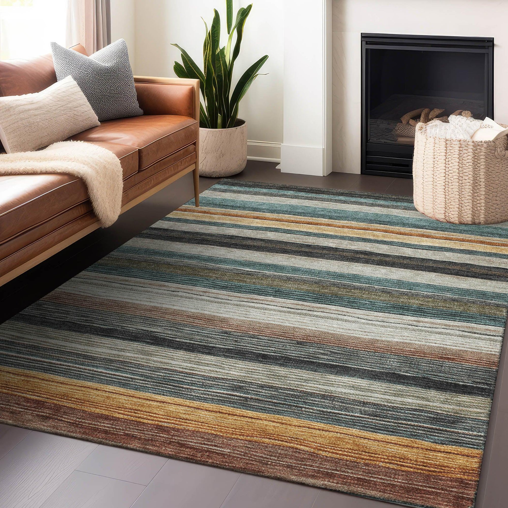 Addison Rugs Elyn Brown Washable Indoor-Outdoor Rug