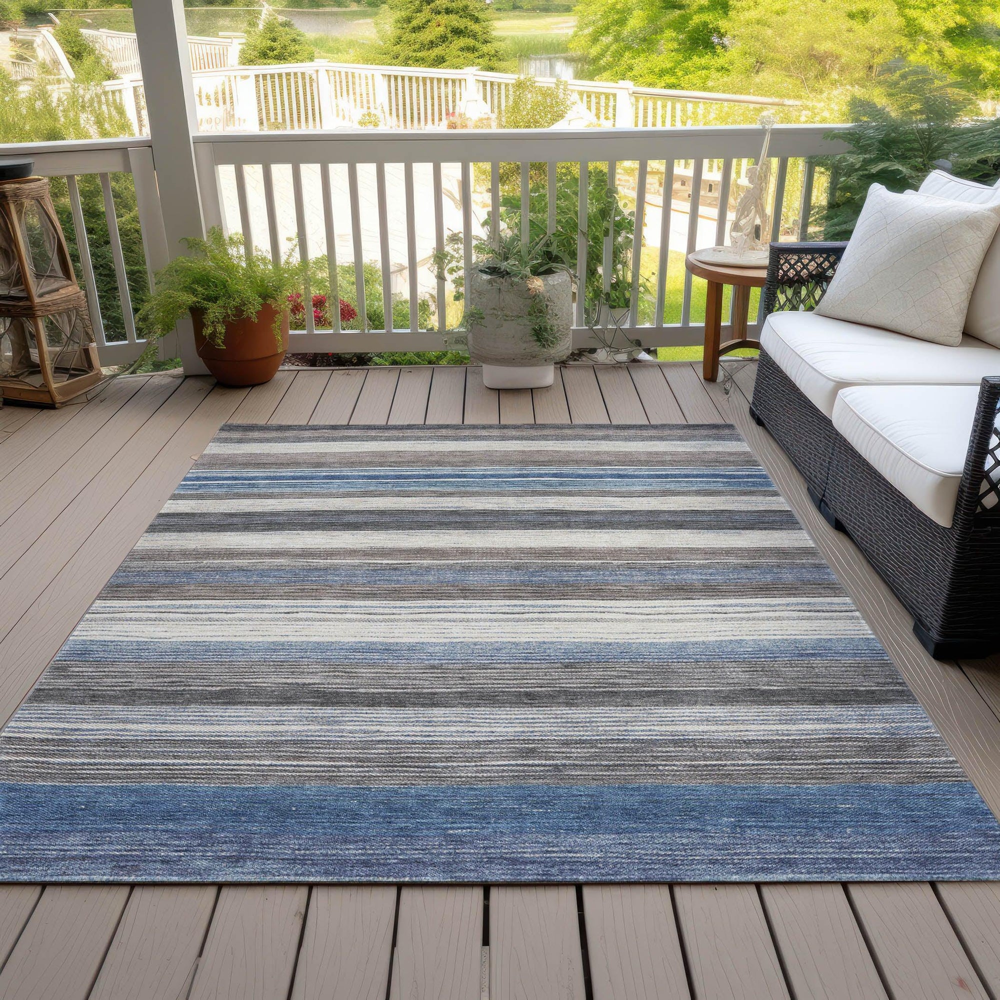 Addison Rugs Elyn Denim Washable Indoor-Outdoor Rug